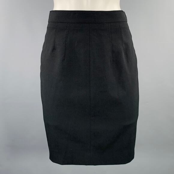 ROBERTO CAVALLI Size S Black Wool Blend Pencil Skirt